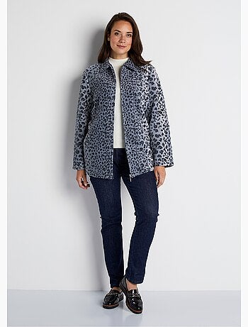 Blouson zippé maille polaire imprimée - Afibel