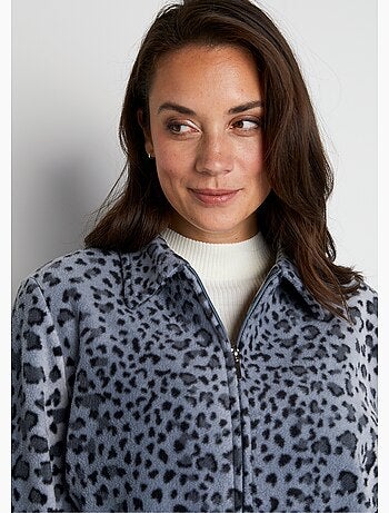 Blouson zippé maille polaire imprimée - Afibel