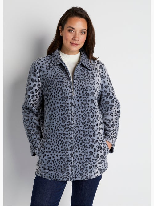 Blouson zippé maille polaire imprimée - Afibel - Kiabi