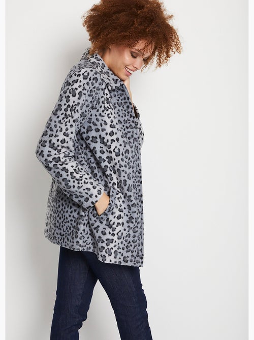 Blouson zippé maille polaire imprimée - Afibel - Kiabi
