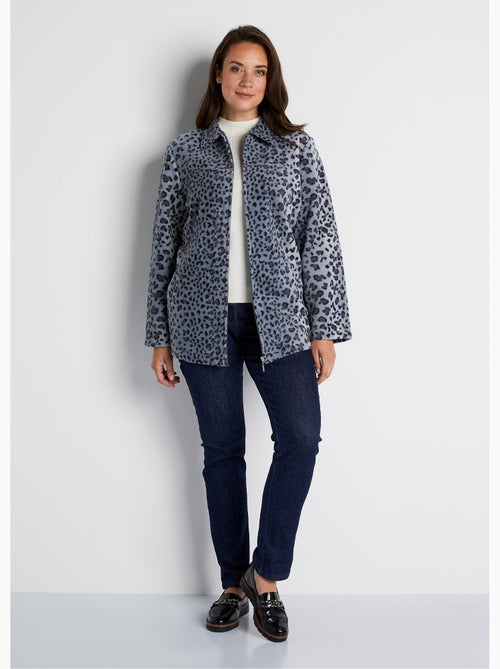 Blouson zippé maille polaire imprimée - Afibel - Kiabi