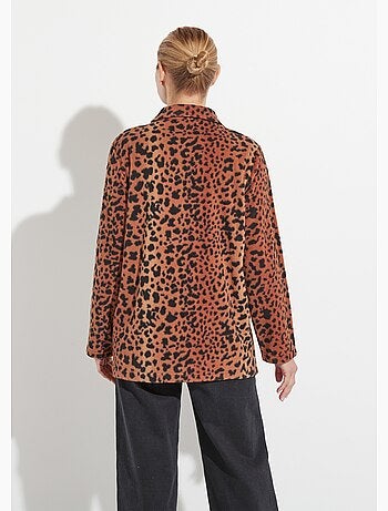 Blouson zippé maille polaire imprimée