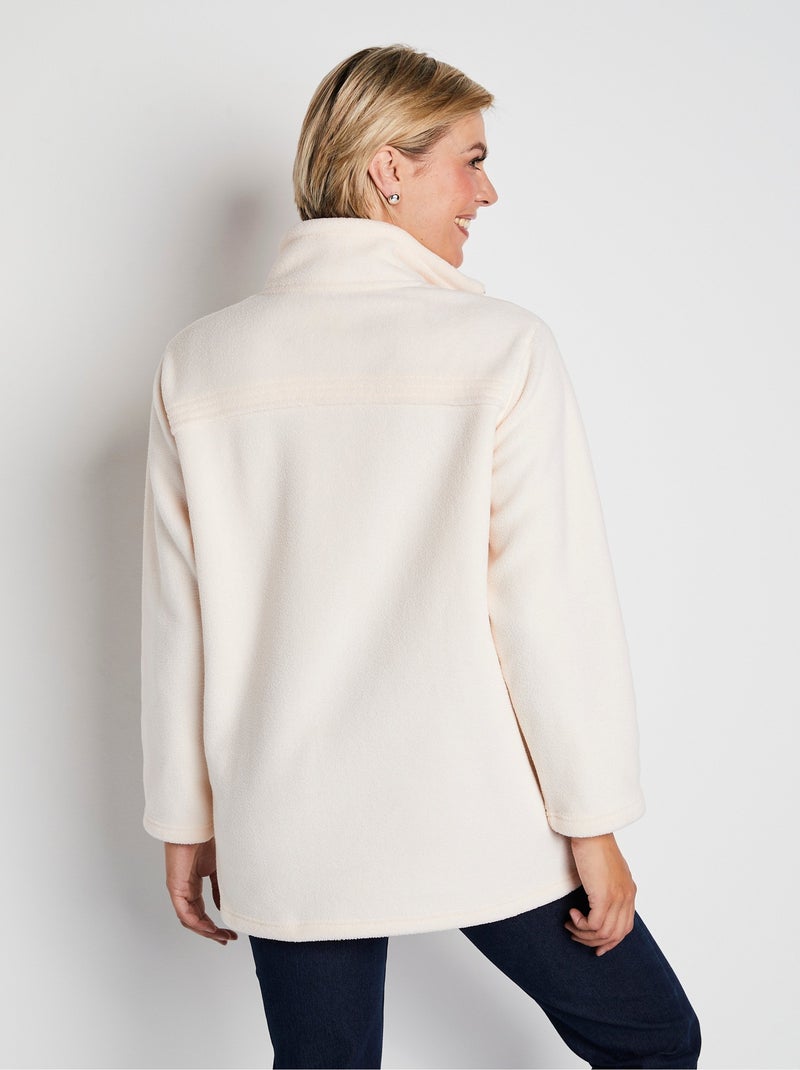 Blouson zippé manches longues polaire Beige - Kiabi
