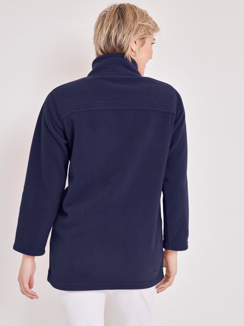 Blouson zippé manches longues polaire Bleu - Kiabi