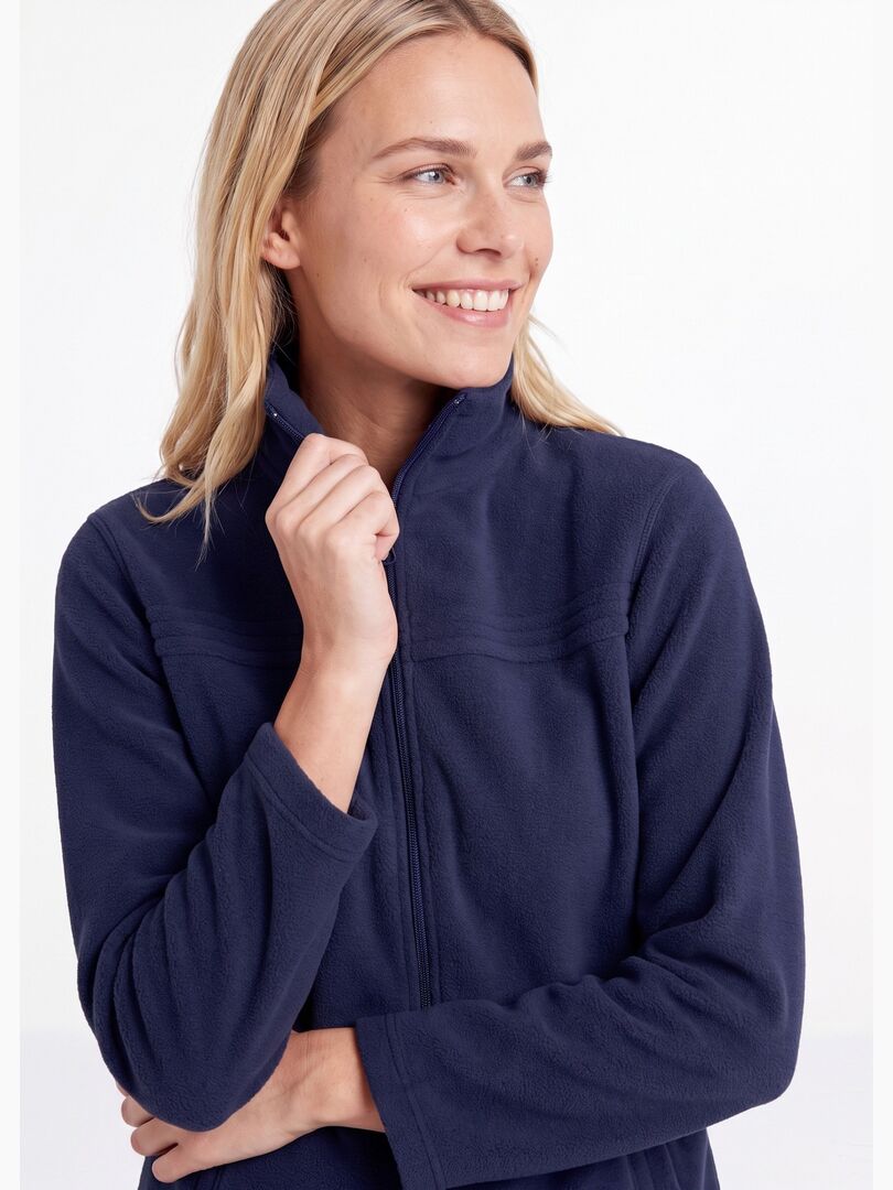 Afibel Blouson Zippé Polaire Manches Longues - Veste Chaude Et Confortable Grandes Tailles