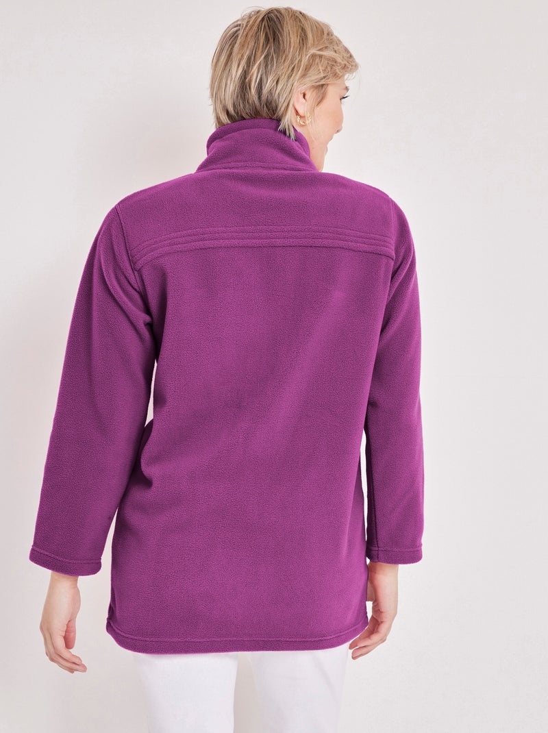 Blouson zippé manches longues polaire Violet - Kiabi