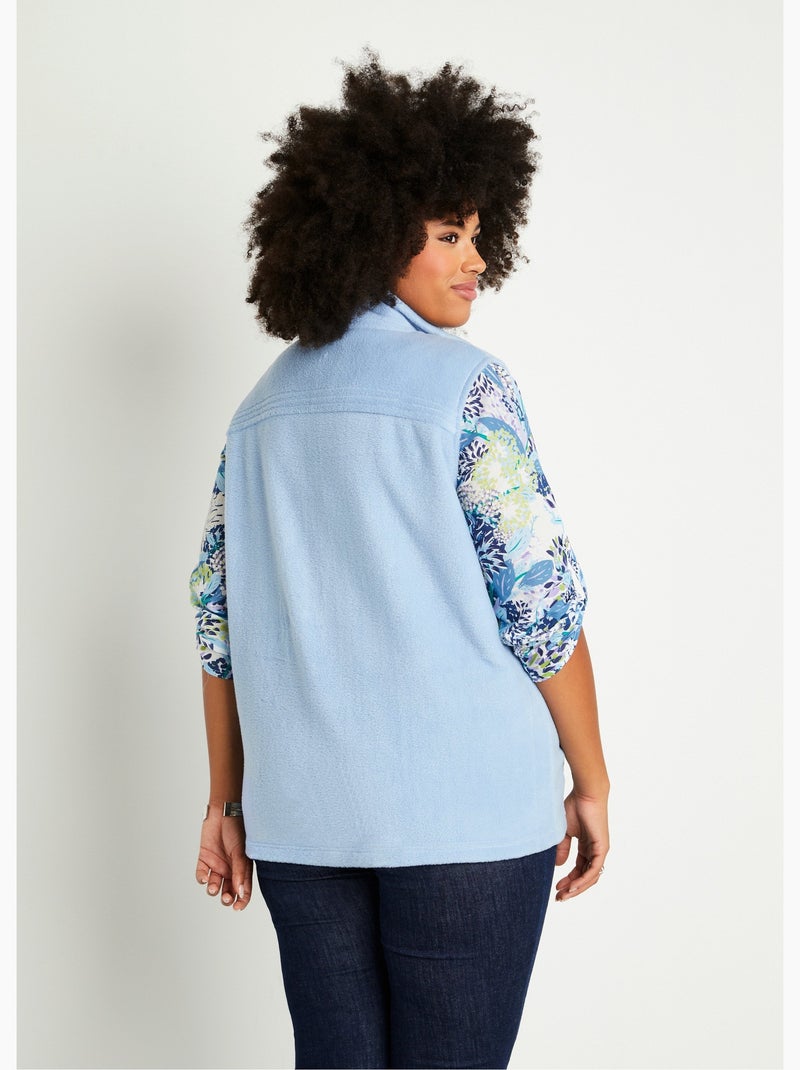 Blouson zippé sans manches polaire - Afibel Bleu - Kiabi