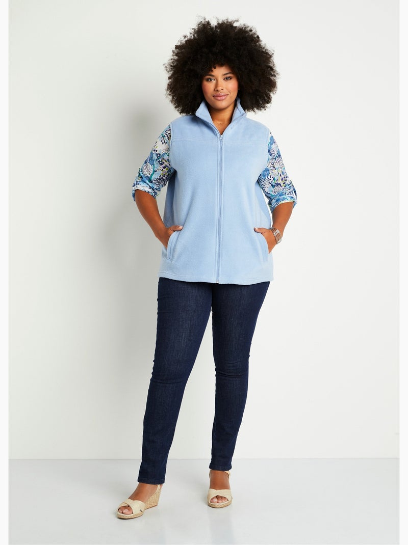 Blouson zippé sans manches polaire - Afibel Bleu - Kiabi