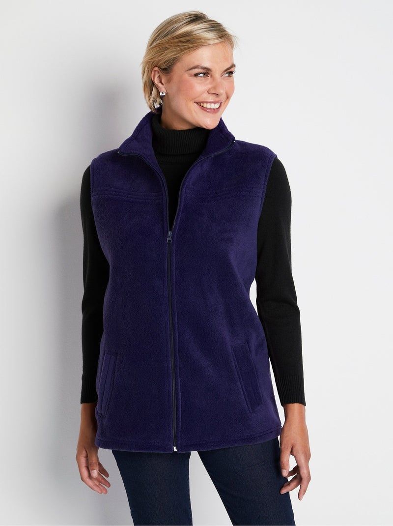 Blouson zippé sans manches polaire Bleu marine - Kiabi