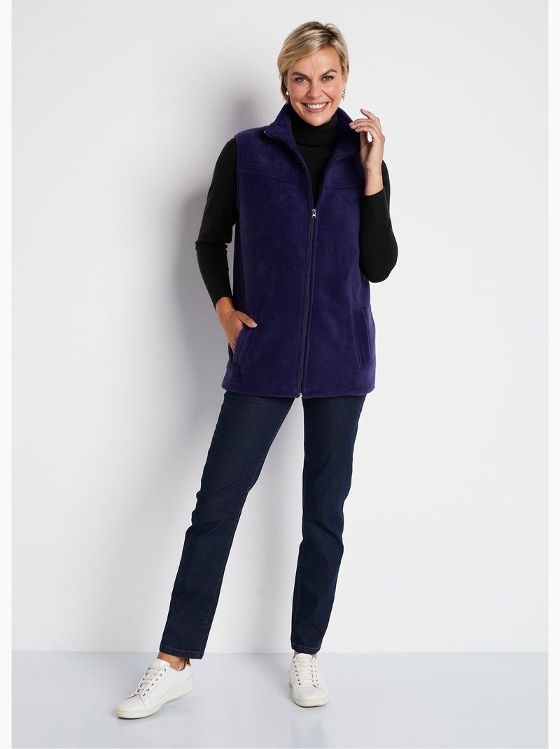 Blouson zippé sans manches polaire Bleu marine - Kiabi