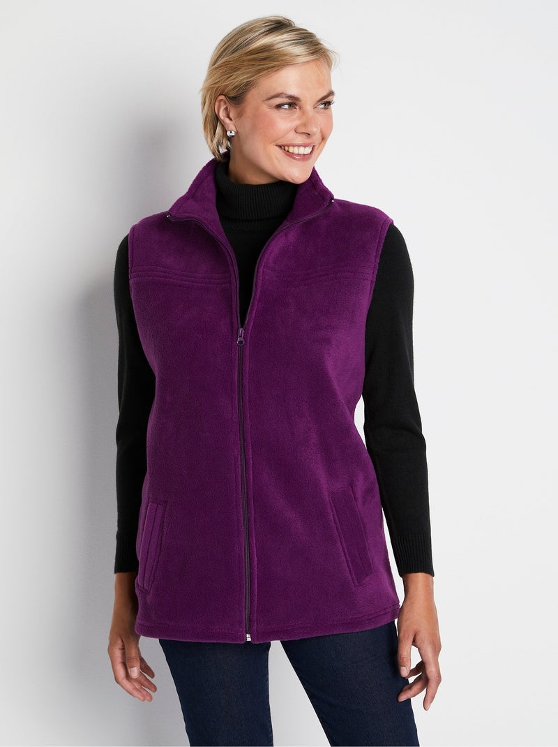 Blouson zippé sans manches polaire Violet aubergine - Kiabi