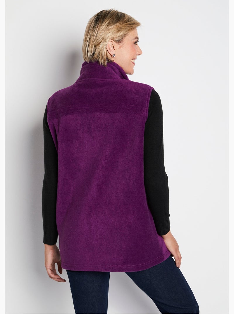 Blouson zippé sans manches polaire Violet aubergine - Kiabi