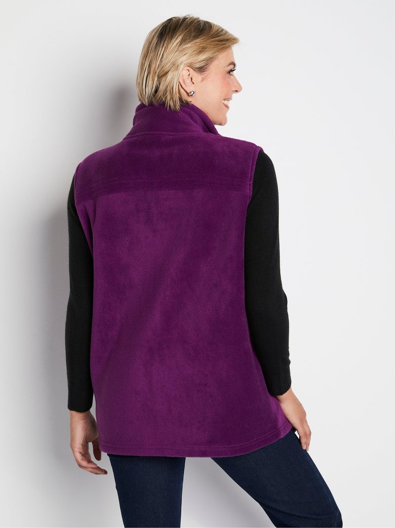 Blouson zippé sans manches polaire Violet - Kiabi