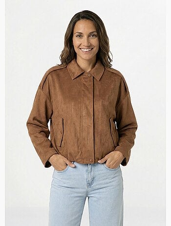 Blouson zippé suédine taille resserrée - AFIBEL