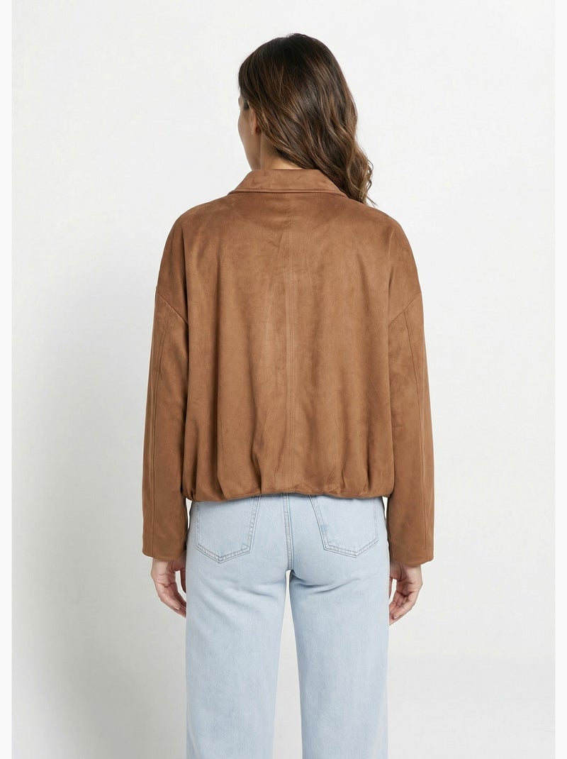 Blouson zippé suédine taille resserrée - AFIBEL Camel - Kiabi