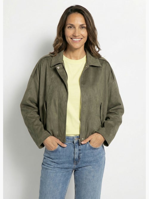 Blouson zippé suédine taille resserrée - AFIBEL - Kiabi