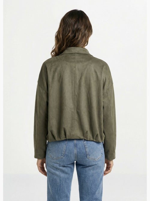 Blouson zippé suédine taille resserrée - AFIBEL - Kiabi