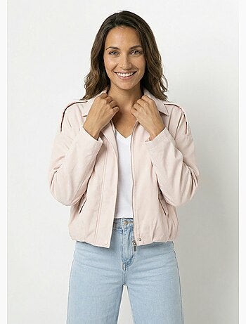Blouson zippé suédine taille resserrée - AFIBEL