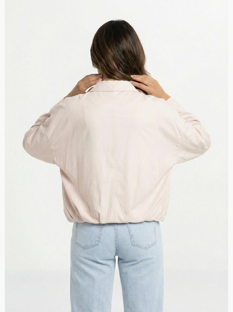 Blouson zippé suédine taille resserrée - AFIBEL Rose nude - Kiabi