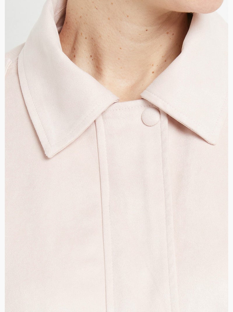 Blouson zippé suédine taille resserrée - AFIBEL Rose nude - Kiabi