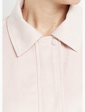 Blouson zippé suédine taille resserrée