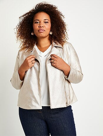 Blouson zippé tissu enduit brillant - AFIBEL