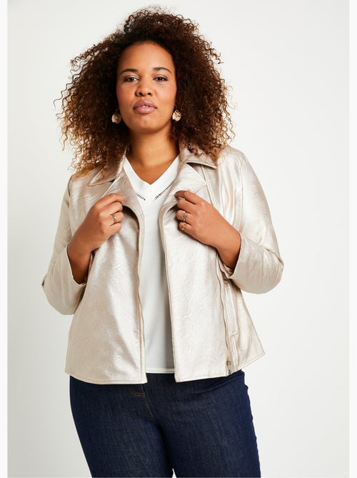 Blouson zippé tissu enduit brillant - AFIBEL - Kiabi