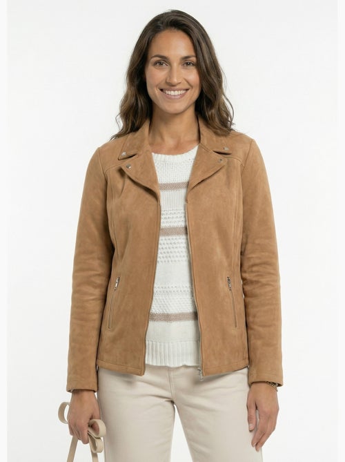 Blouson zippé tissu suédé velouté - Afibel - Kiabi
