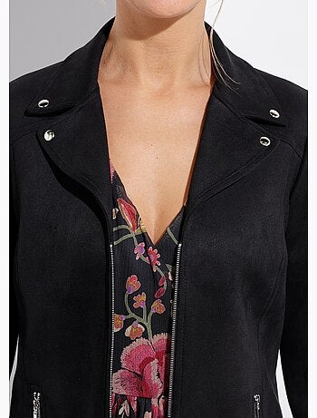 Blouson zippé tissu suédé velouté - Afibel