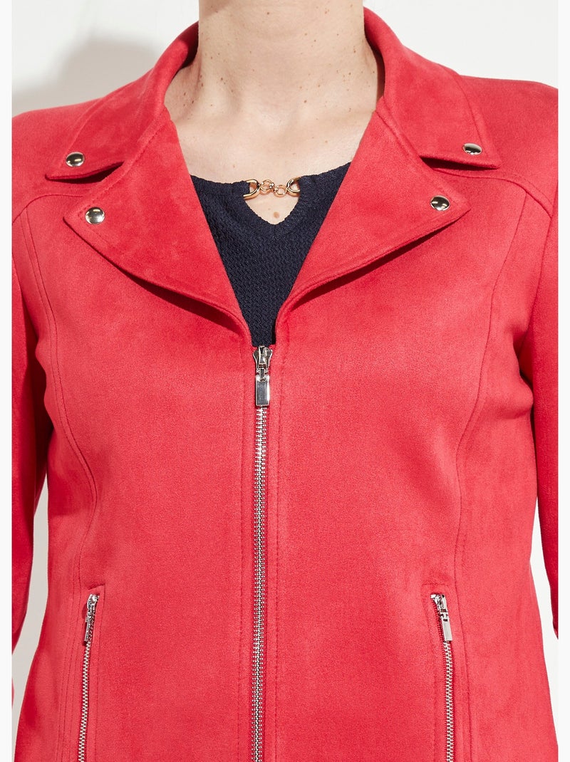 Blouson zippé tissu suédé velouté - Afibel Tomette - Kiabi