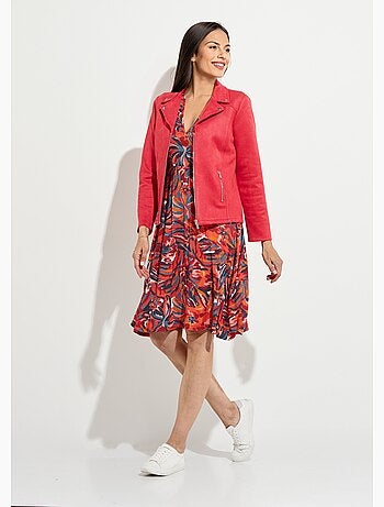 Blouson zippé tissu suédé velouté