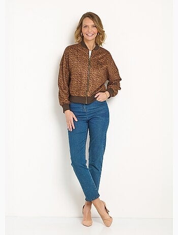 Blouson zippée type teddy motif léopard - AFIBEL