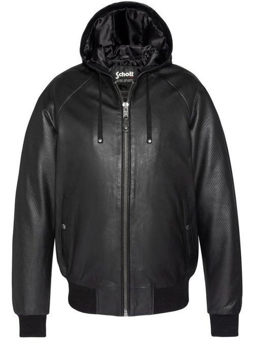 Blousons Homme Schott Cuir Capuche - Kiabi