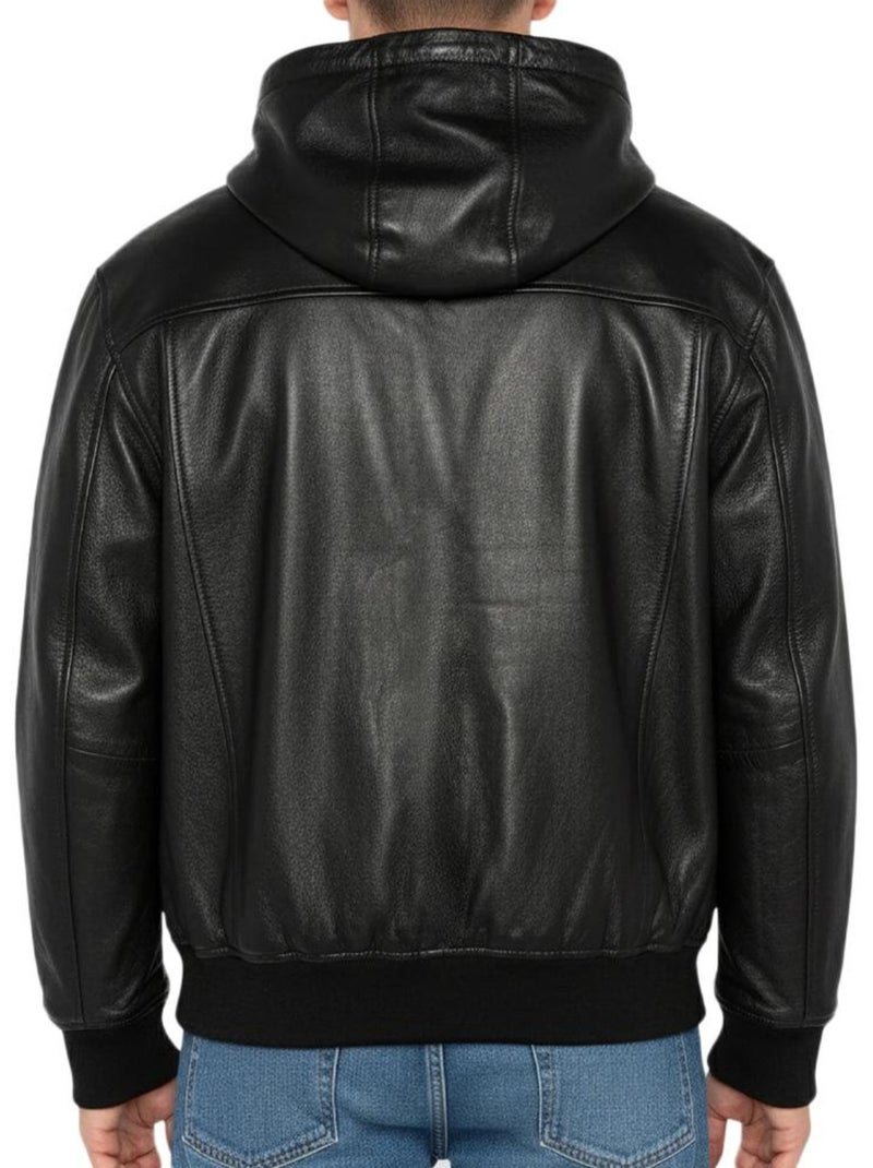 Blousons Homme Schott Cuir Noir - Kiabi