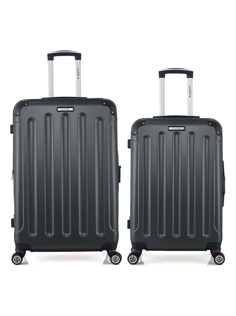 BLUESTAR - Lot de 2 - Valise grand format et valise weekend TUNIS Gris foncé - Kiabi
