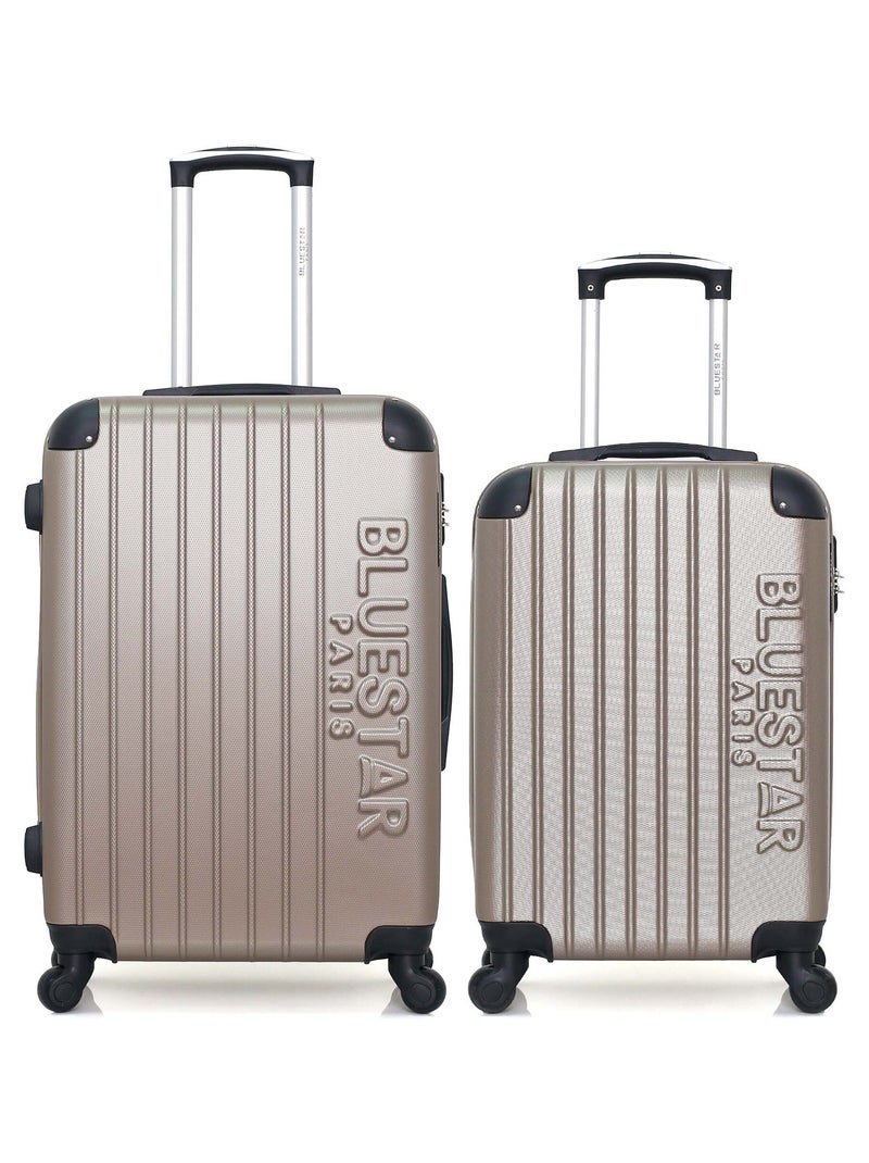 BLUESTAR - Lot de 2 - Valise weekend et valise cabine BUCAREST Beige - Kiabi