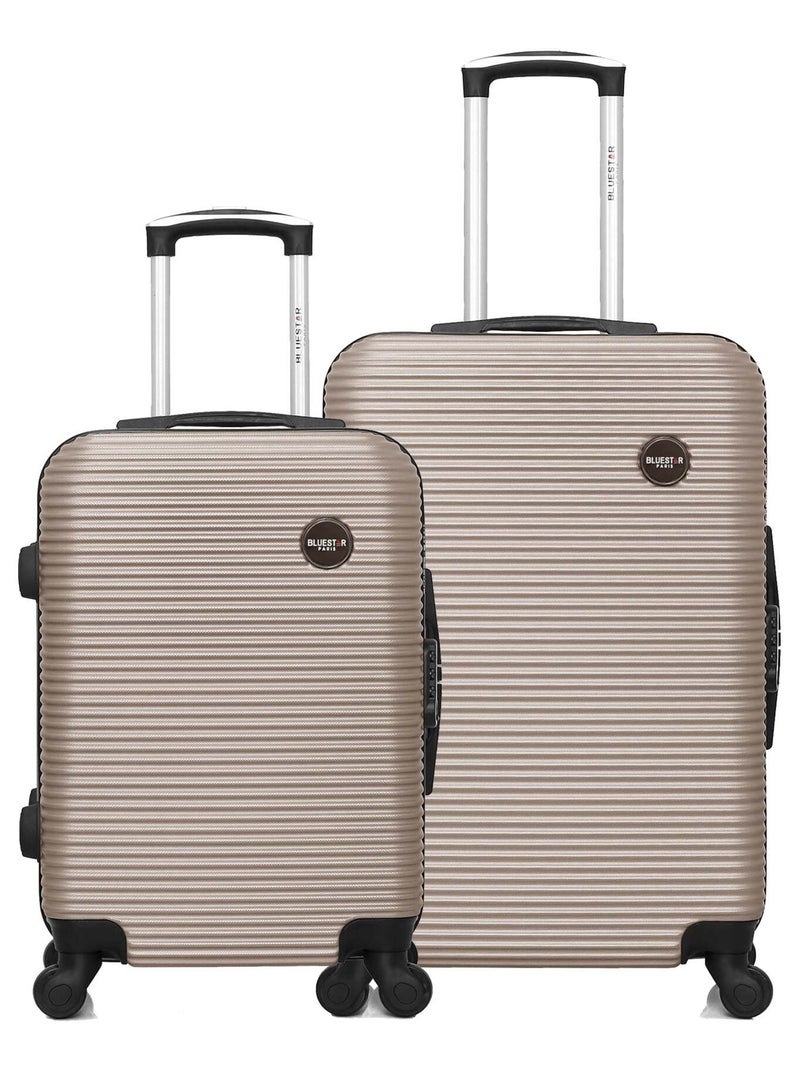 BLUESTAR - Lot de 2 - Valise weekend et valise cabine LONDON Beige - Kiabi