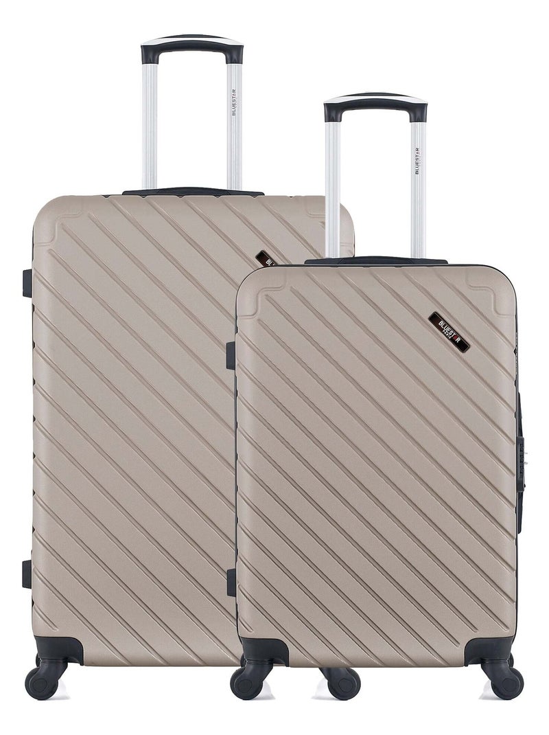 BLUESTAR - Lot de 2 Valise grand format et valise weekend CITE - Beige - Kiabi