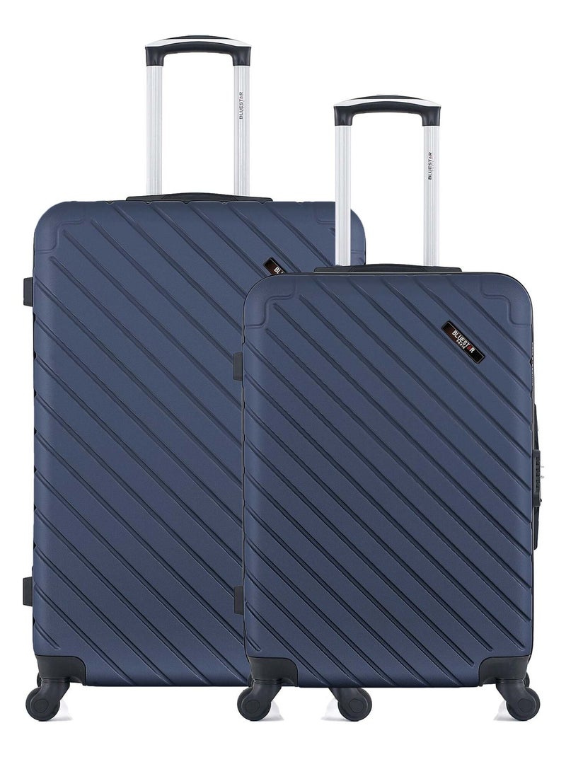 BLUESTAR - Lot de 2 Valise grand format et valise weekend CITE - Bleu marine - Kiabi
