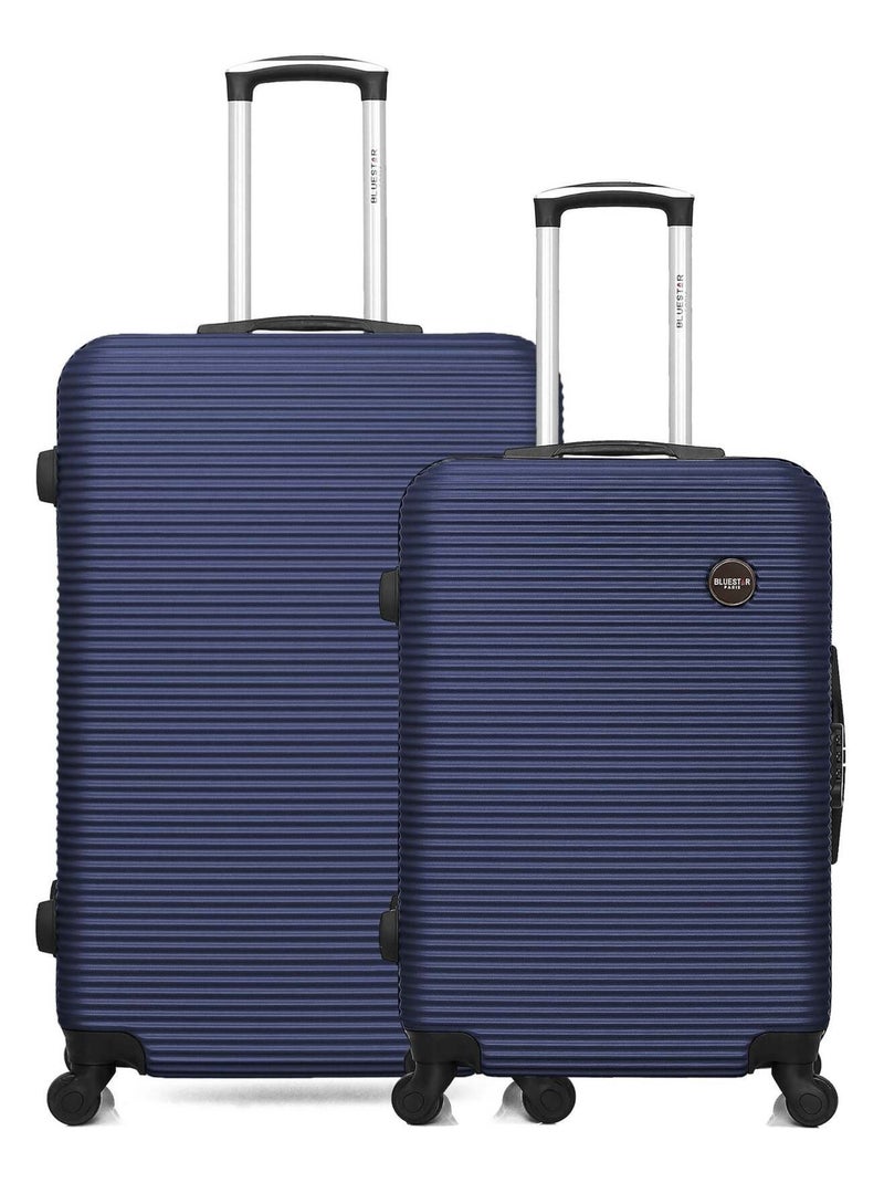 BLUESTAR - Lot de 2 Valise grand format et valise weekend LONDON - Bleu marine - Kiabi