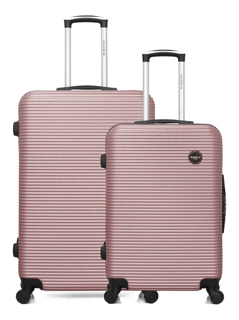 BLUESTAR - Lot de 2 Valise grand format et valise weekend LONDON - Rose clair - Kiabi