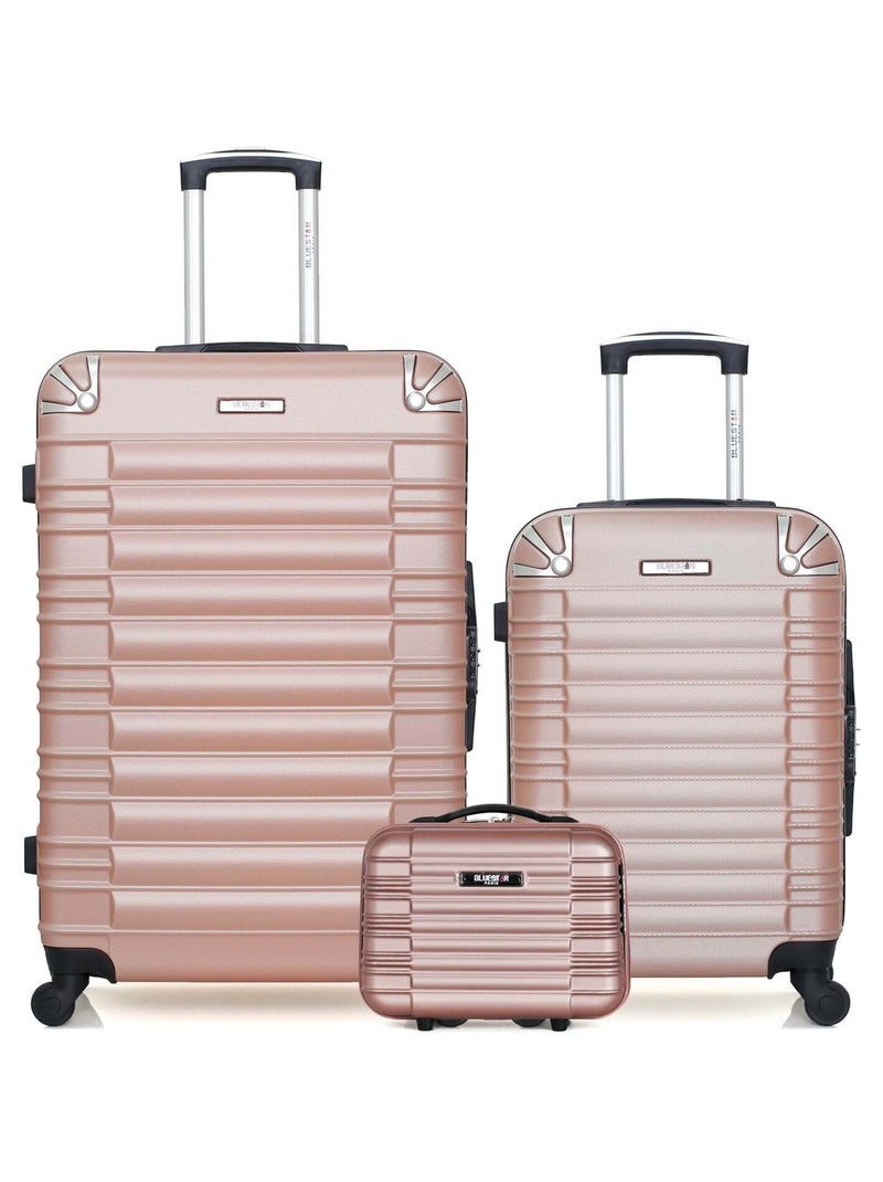 BLUESTAR - LOT DE 3 - Valises grand format, cabine et vanity LIMA Rose clair - Kiabi