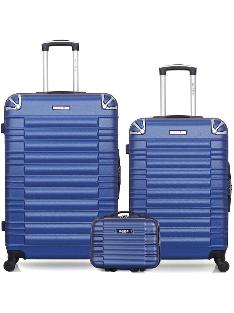 BLUESTAR - LOT DE 3 - Valises grand format, weekend et vanity LIMA Bleu marine - Kiabi