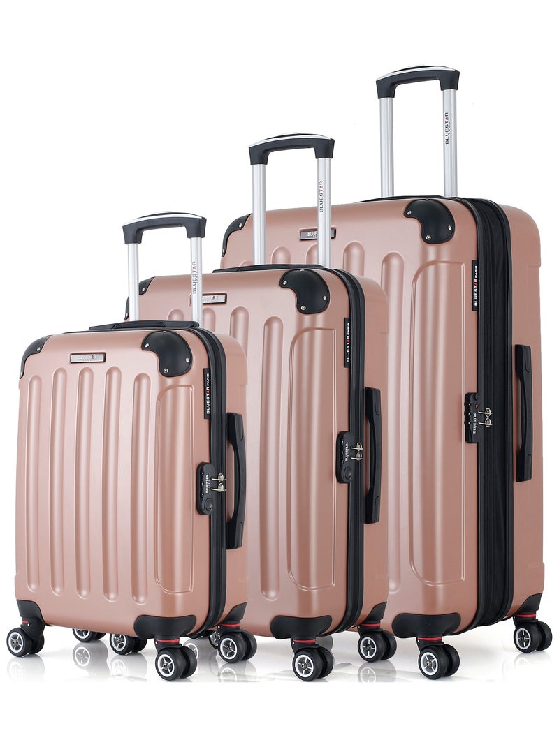 BLUESTAR - SET DE 3 ABS TUNIS B 4 ROUES Rose Métal - Kiabi