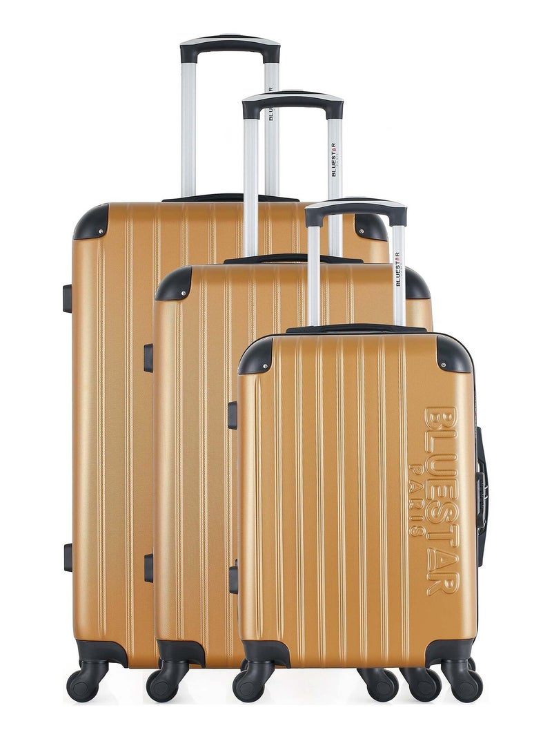 BLUESTAR - Set de 3 Valises BUCAREST 75 cm 4 Roues Bronze - Kiabi