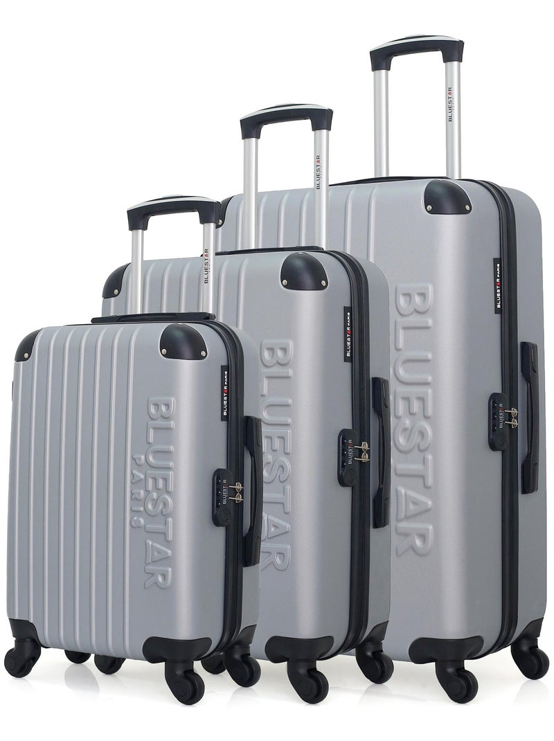 BLUESTAR - Set de 3 Valises BUCAREST 75 cm 4 Roues Gris - Kiabi