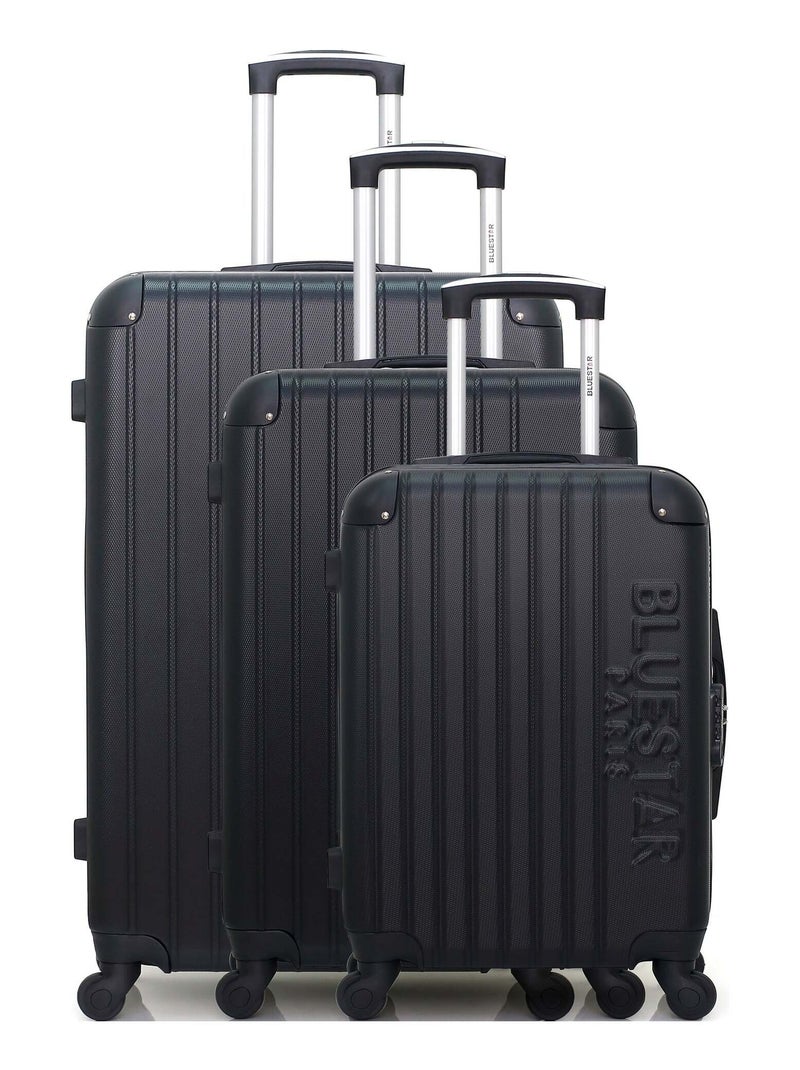 BLUESTAR - Set de 3 Valises BUCAREST 75 cm 4 Roues Noir - Kiabi