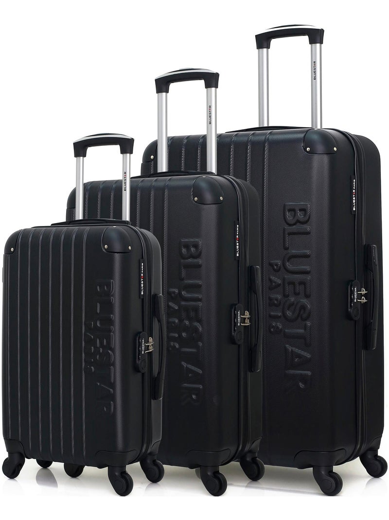 BLUESTAR - Set de 3 Valises BUCAREST 75 cm 4 Roues Noir - Kiabi