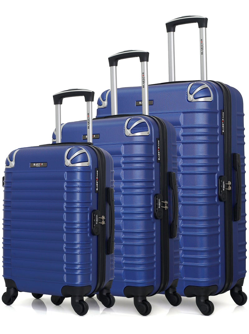 BLUESTAR - Set de 3 Valises LIMA 75 cm 4 Roues Bleu Bleu marine - Kiabi