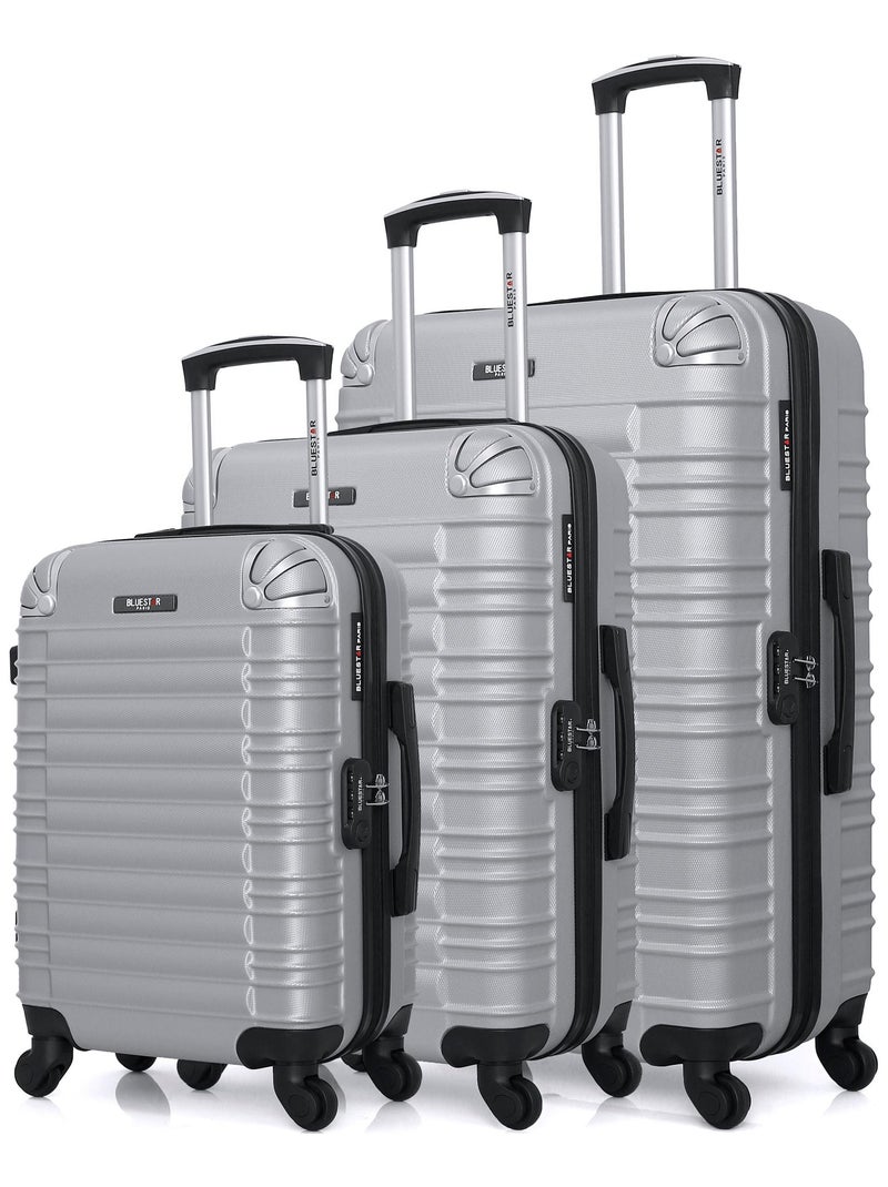 BLUESTAR - Set de 3 Valises LIMA 75 cm 4 Roues Gris - Kiabi